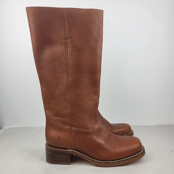 Frye Knee High Saddle Brown Leather Campus Boots Classic Size 11 - Picture 7 of 16